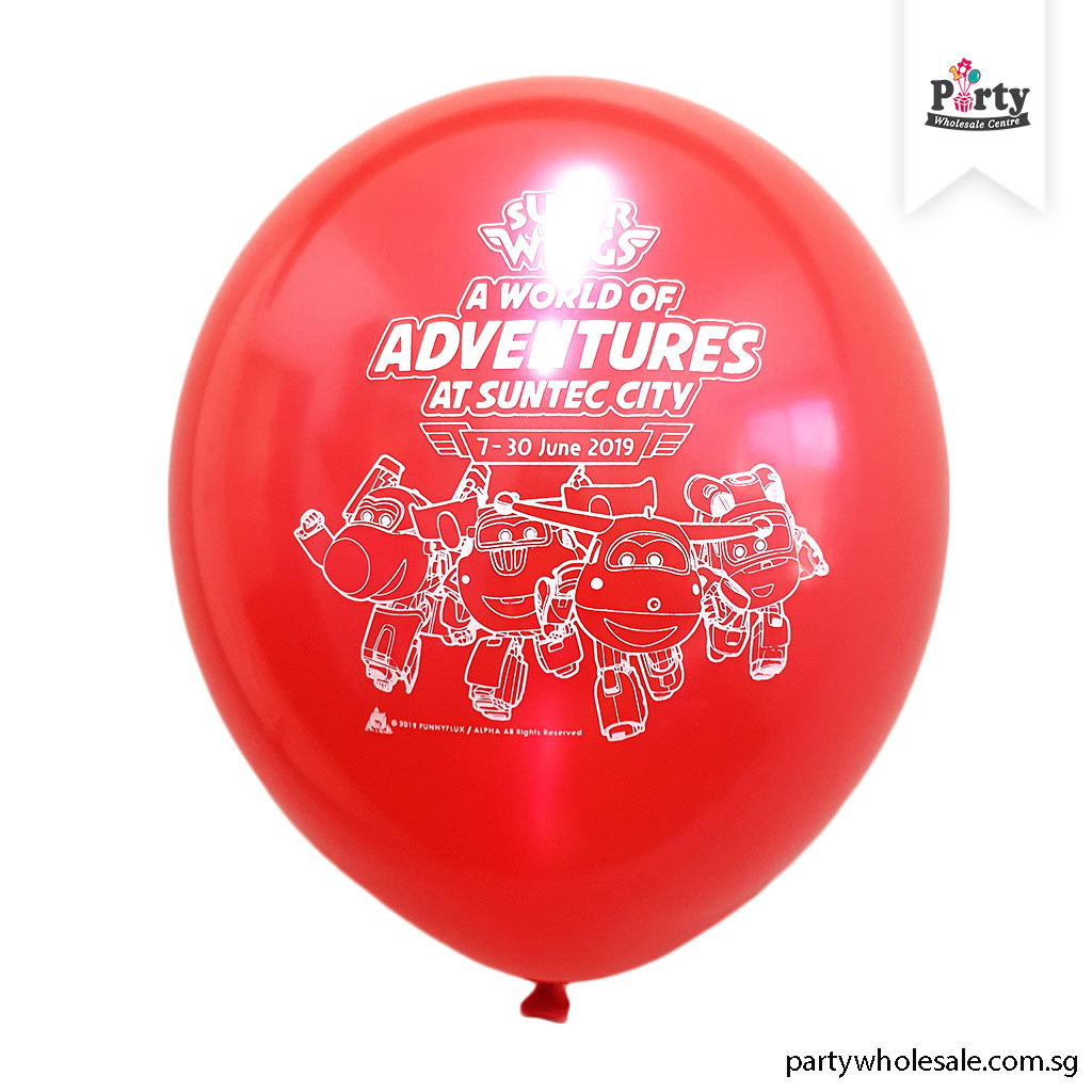 Super Wings M Red Logo Balloon Printing Singapore Party Wholesale Super Wings M Red Logo Balloon Printing Singapore Party Wholesale