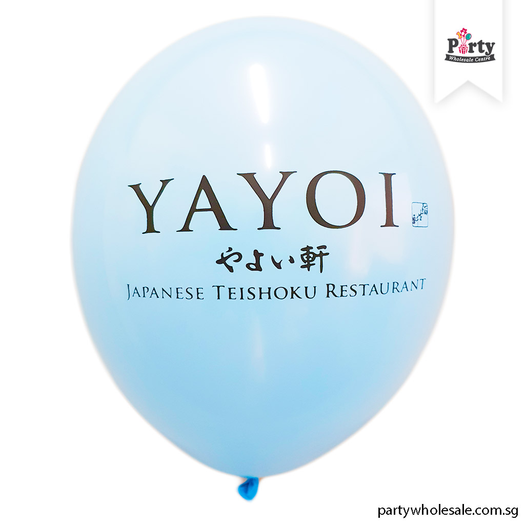 YAYOI Blue Logo Balloon Printing Singapore Party Wholesale