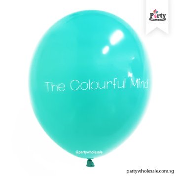 Teal Colour Logo Balloon Printing Singapore Party Wholesale