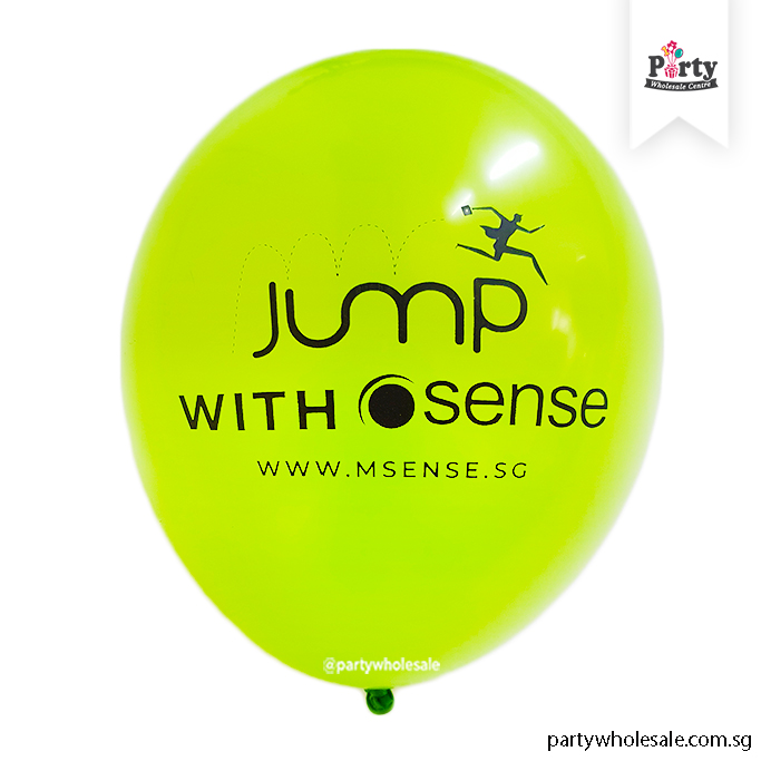 MSENSE Lime Green Logo Balloon Printing Singapore Party Wholesale