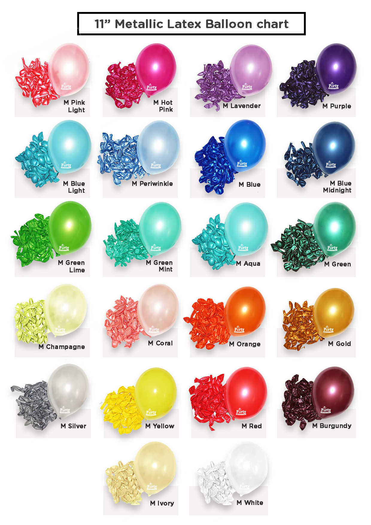 Latex Balloon Colour Chart Party Wholesale Singapore