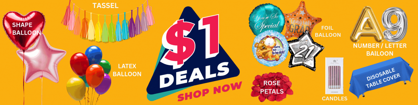 $1 Deal Balloon Party Supplies Candle Singapore