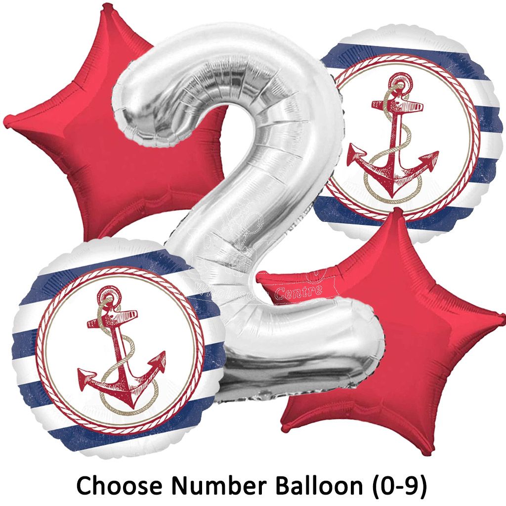 Nautical Anchor Number Balloon Package