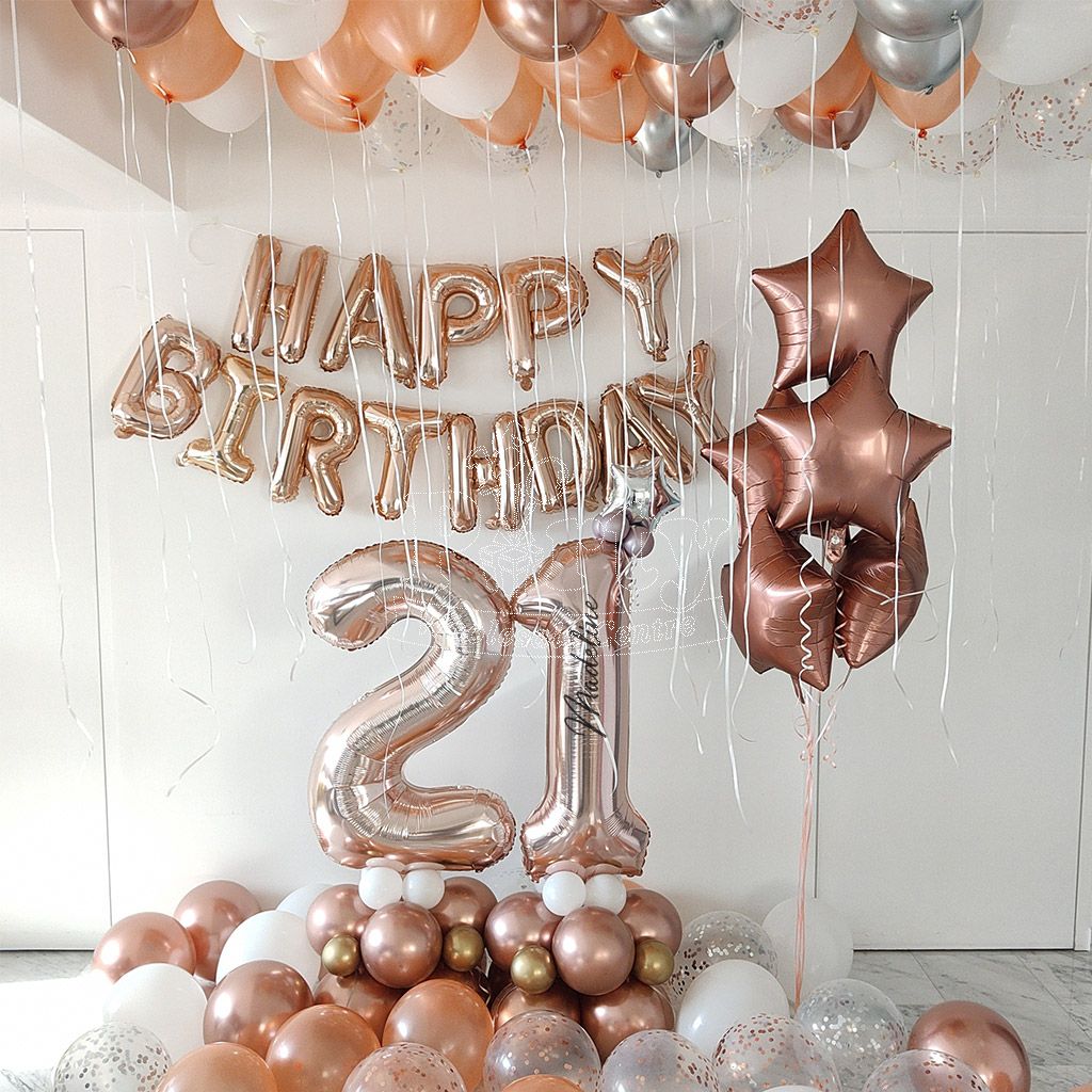 125pcs Rose Gold 21st Birthday Package