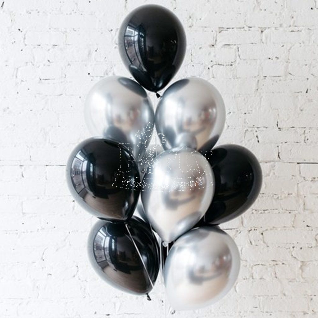 Effectief Bereid Grens Chrome Balloons Monochrome Silver Black | Party Wholesale