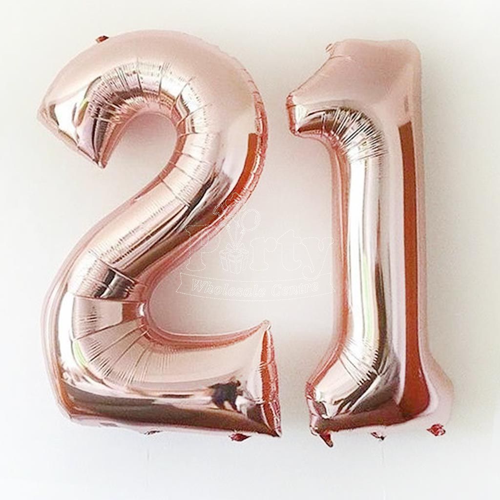 21st Birthday Number Rose Gold Helium Balloon Singapore