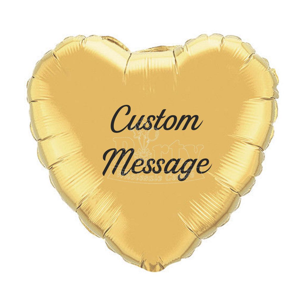 Customised Gold Heart Foil Helium Balloon 18In Party Wholesale Singapore