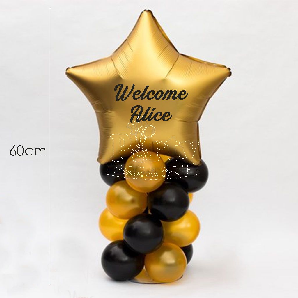 Customised Gold Star Balloon Column | Party Wholesale