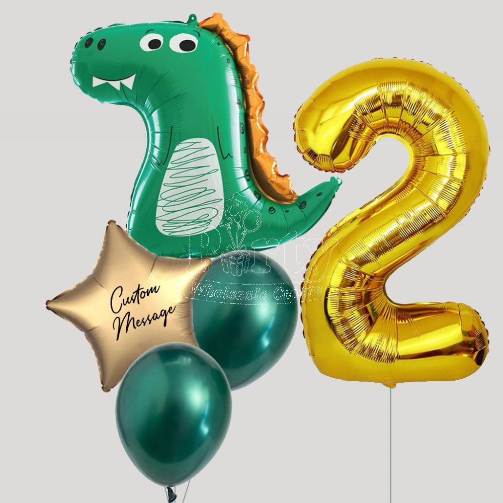 Customised Friendly Dinosaur Helium Balloon Bouquet Party Wholesale