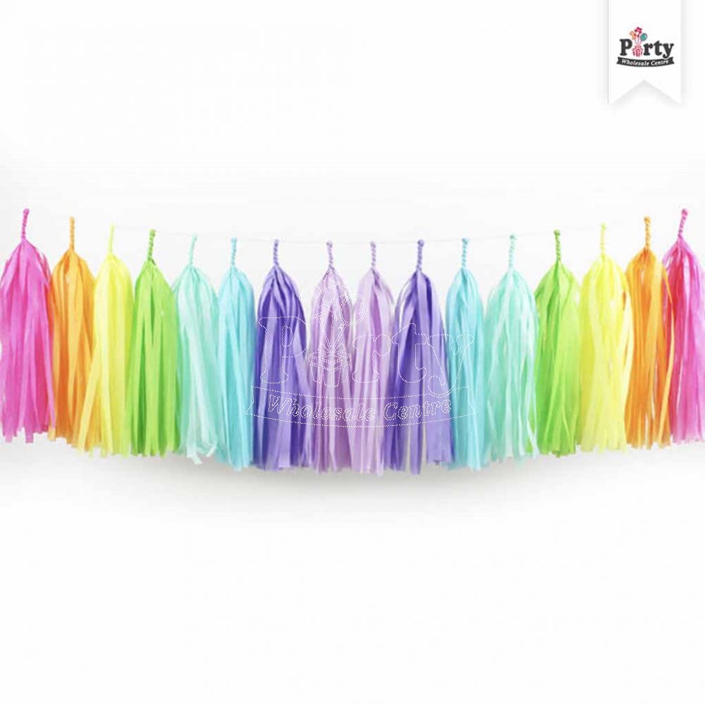 Vibrant Rainbow Paper Tassel Garland Decoration Party Wholesale