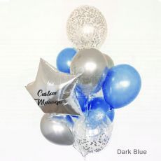 Dark Blue Customised Confetti Helium Balloon Bouquet Party Wholesale