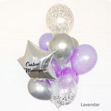 Lavender Customised Confetti Helium Balloon Bouquet Party Wholesale