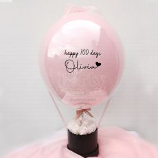 Personalized Pink Roses Hot Air Balloon Hamper