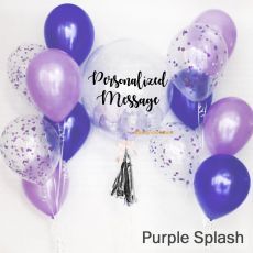Purple Splash Bespoke Customised Bubble Helium Balloon Party Wholesale Singapore