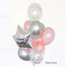 Rose GoldCustomised Confetti Helium Balloon Bouquet Party Wholesale