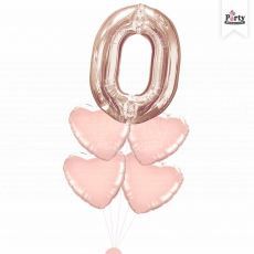 Jumbo Number 0 Rose Gold Balloon Bouquet Party Wholesale Singapore