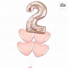 Jumbo Number 2 Rose Gold Balloon Bouquet Party Wholesale Singapore