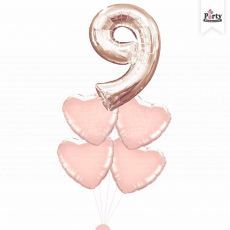 Jumbo Number 9 Rose Gold Balloon Bouquet Party Wholesale Singapore
