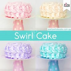 Swirl Rosette Birthday Cake (Halal) Party Wholesale