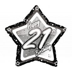 21st Birthday Black & White Foil Balloon Party Wholesale Singapore