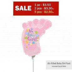 Baby It's A Girl Foot Airfilled Balloon 12inch Party Wholesale Singapore