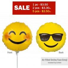 Smiley Face Emoji Airfilled Balloon 12inch Party Wholesale Singapore
