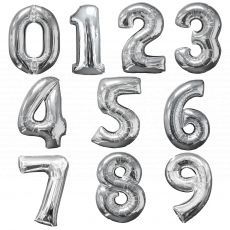 Jumbo Number Silver Foil Balloon 40in Party Wholesale