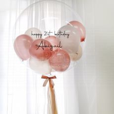 Personalized Rose Gold Surprise Helium balloon Singapore