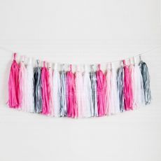 Pink Silver Paper Tassel Garland Decoration Party Wholesale