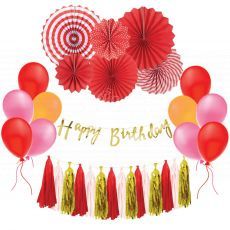 Red DIY Party Backdrop Decoration Inspiration