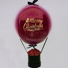 Personalized Merry Christmas Red Roses Hot Air Balloon Hamper Gift Party Wholesale