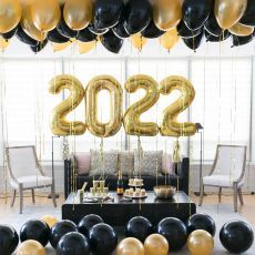 New Year 2022  Celebration Gold Helium Balloons Package Party Wholesale