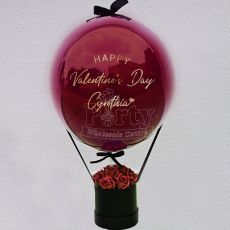Happy Valentine's Day Personalized Red Roses Hot Air Balloon Hamper Gift Party Wholesale