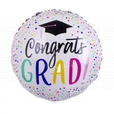 Congrats Grad Rainbow Confetti Balloon
