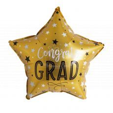 Congrats Grad Graduation Gold Star Balloon