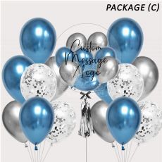 Silvery Blue Personalized Bubble Balloon Gift