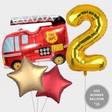 Fire Engine Helium Balloon Boys Birthday