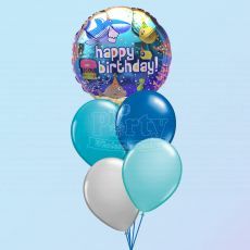 Sea Animal Happy Birthday Helium Balloon Bouquet