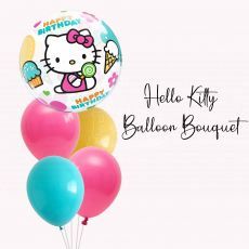 Pink Hello Kitty Happy Birthday Bubble Balloon