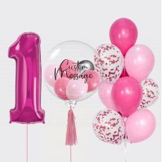1st Birthday Girls Birthday Balloon Package
