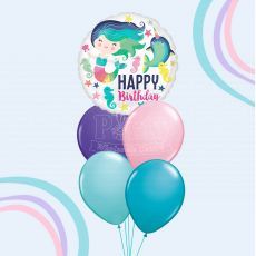 Ocean Mermaid Narwhale Happy Birthday Balloons