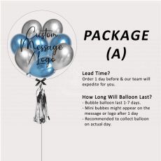 Silvery Blue Personalized Bubble Balloon Gift
