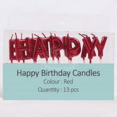 Red Happy Birthday Candles