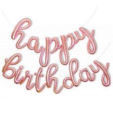Rose Gold Cursive Happy Birthday Foil Balloon