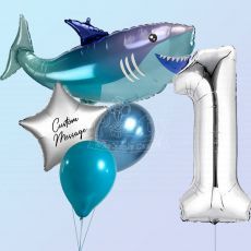 Customized Shark Ocean Helium Balloon Bouquet