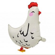 Barnyard White Hen Walking Pet Balloon