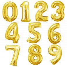 Gold Number Balloon