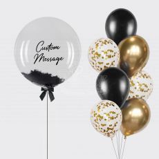 Customised Black Feather Balloon Gift