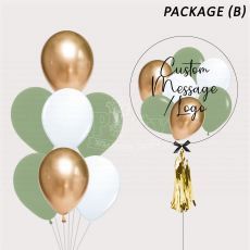 Classy Green Sage Personalized Bubble Balloons