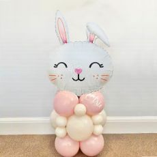 Adorable Bunny Head Balloon Column